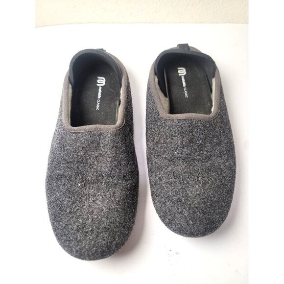 Mahabis Classic Women's Wool Slippers Rubber Soles In Charcoal Size 40 - Picture 2 of 12
